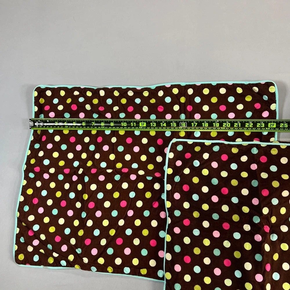 Pottery Barn Multicolor Polka Dot Bedroom Pillow Sham Set (1 Euro & 1 Standard)